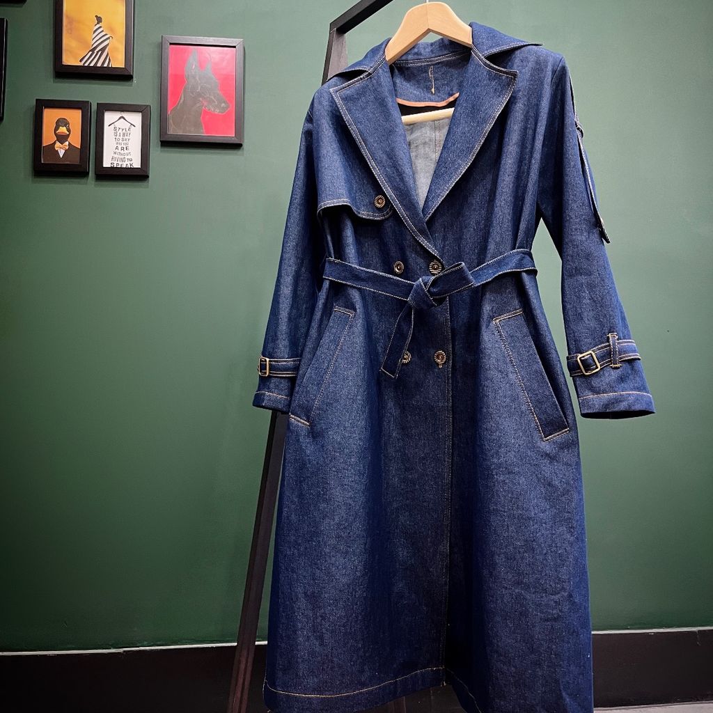 خرید انلاین ترنچ کت جین بلند