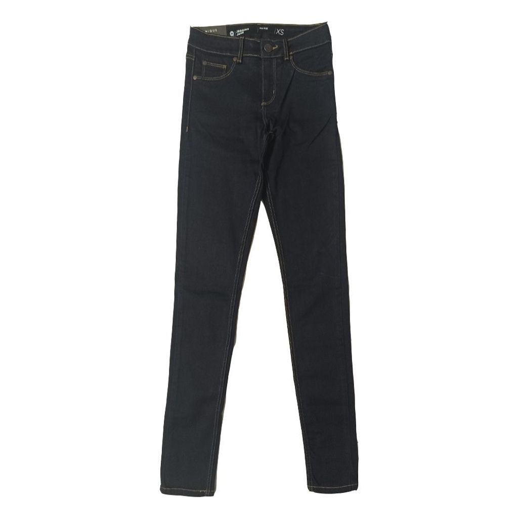 مشخصات شلوار جین زنانه سورمه ای تیره طرحدار کوبوس مدل moj 24689 jegging