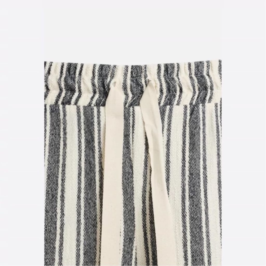 مشخصات شلوار لینن کنفی راه راه زنانه واید لگ ZARA