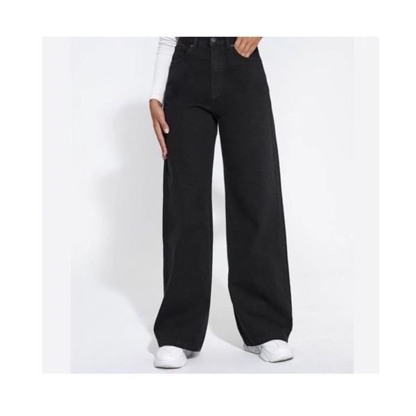 شلوار جین زنانه مدل بگ استایل رنگ مشکی