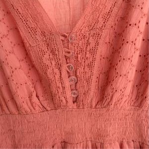 خرید اینترنتی پیراهن ساحلی زنانه ماکسی لباس هندی نخی آستین کوتاه سلن