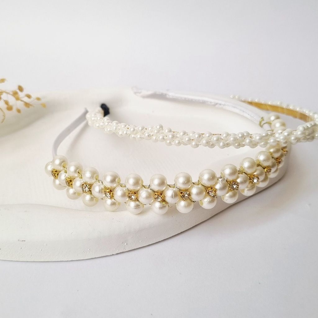 خرید آنلاین تل مو زنانه مرواریدی