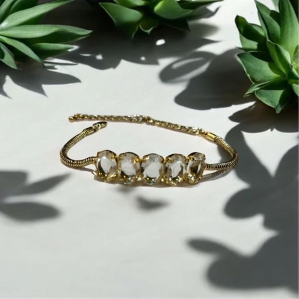 دستبند تنیسی جواهری  نگین درشت