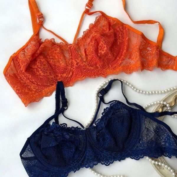 سوتین زیرفنردار گیپور رنگی با فنر مقاوم و بند قابل تنظیم