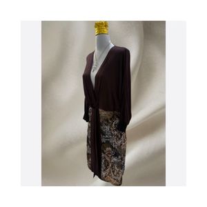 خرید آنلاین مانتو پانچی کیمونو دو رنگ مجلسی بلند زنانه