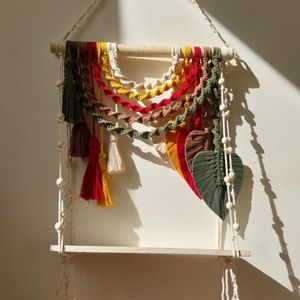 شلف رنگین کمونی مکرومه دکور اتاق کودک و اتلیه