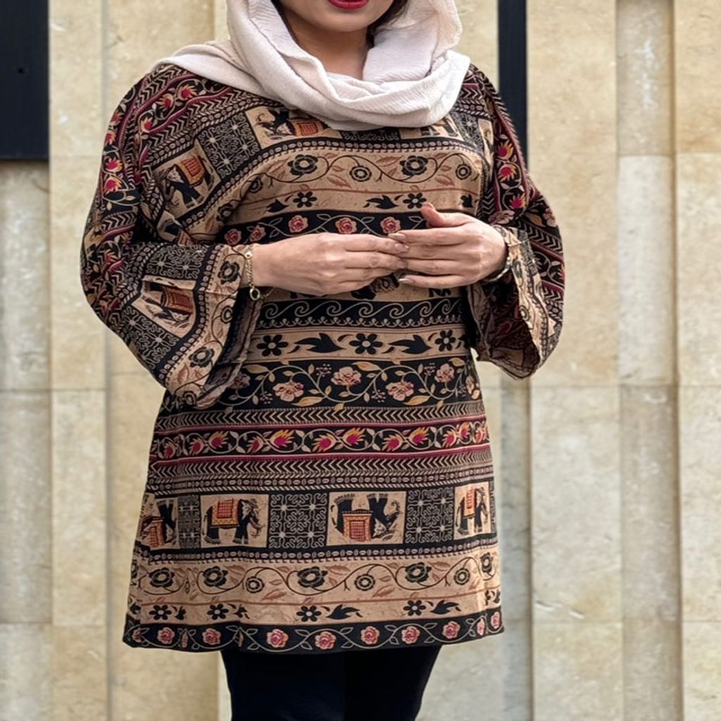 خرید اینترنتی قیمت تونیک سایزبزرگ فیل طرح اندونزی 1159