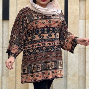 خرید اینترنتی قیمت تونیک سایزبزرگ فیل طرح اندونزی 1159