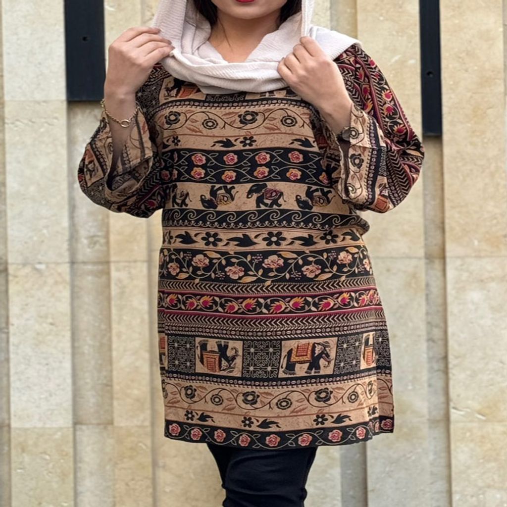 خرید اینترنتی قیمت تونیک سایزبزرگ فیل طرح اندونزی 1159