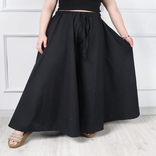 دامن شلواری لینن پلاس سایز 6941