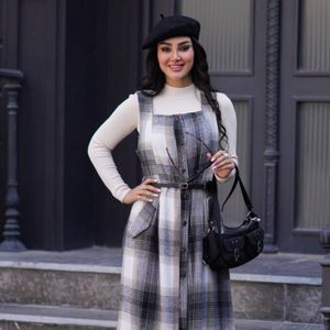 سارافون چهارخونه پشمی غزل