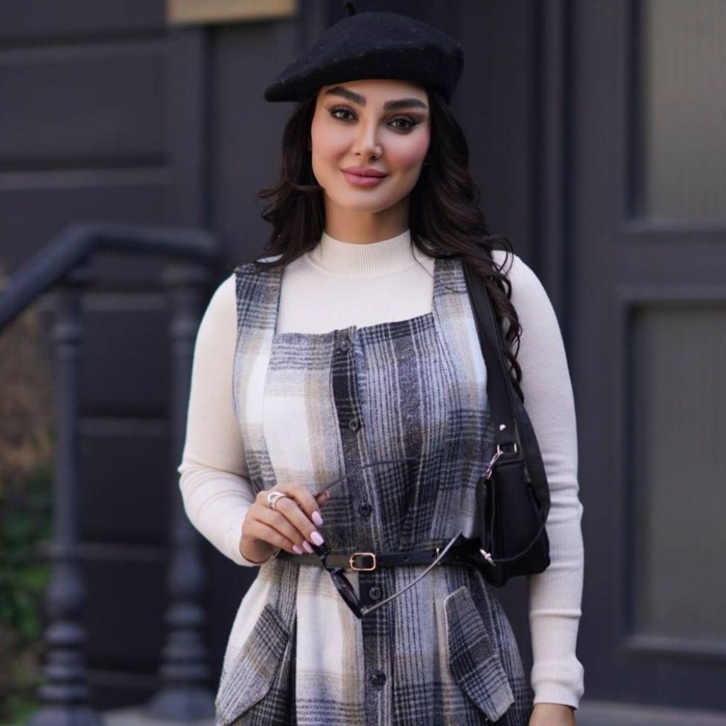 فروش اینترنتی سارافون چهارخونه پشمی غزل