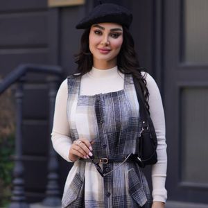 سارافون چهارخونه پشمی غزل