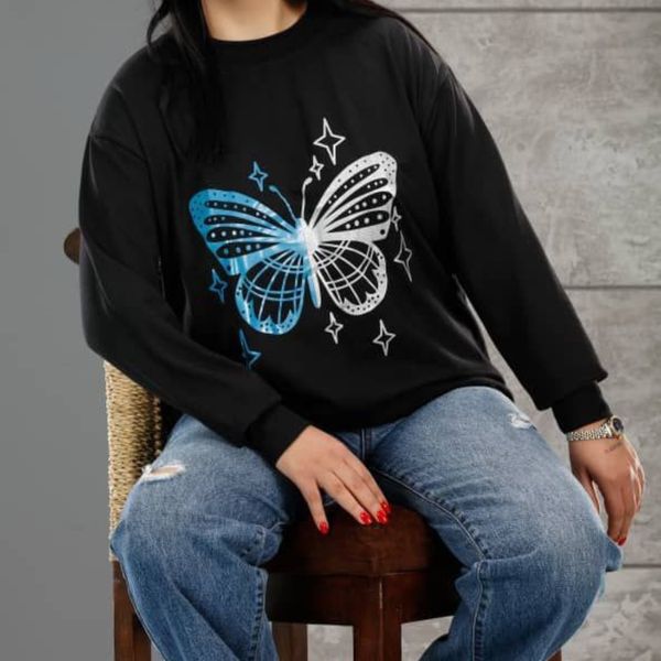 بلوز دورس اسپان زنانه طرح پشت پروانه رنگی