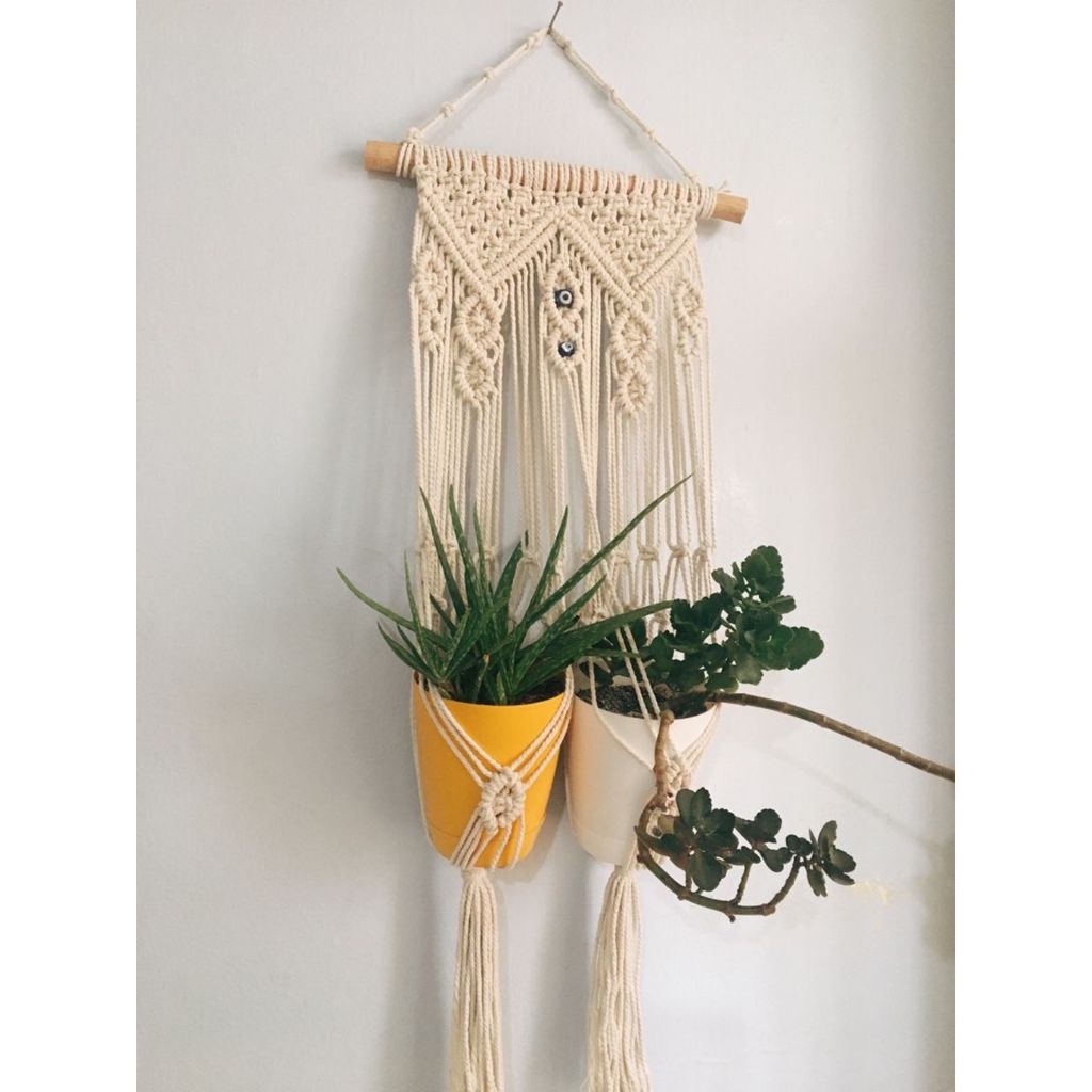 خرید انلاین اویز گل مکرومه بافی مدرن دو قلو