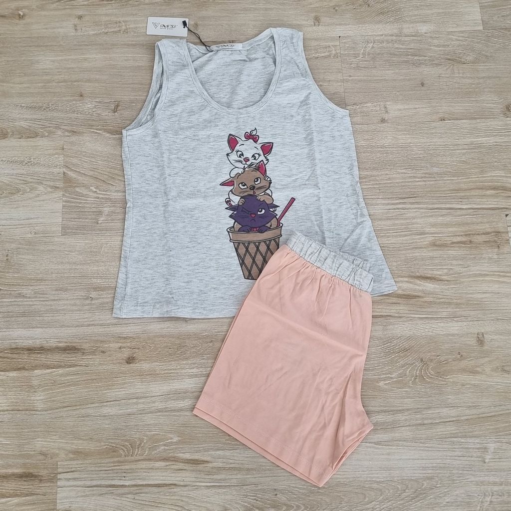 مشخصات تاپ و شلوارک زنانه سایز لارج و ایکس لارج رنگی نخ پنبه