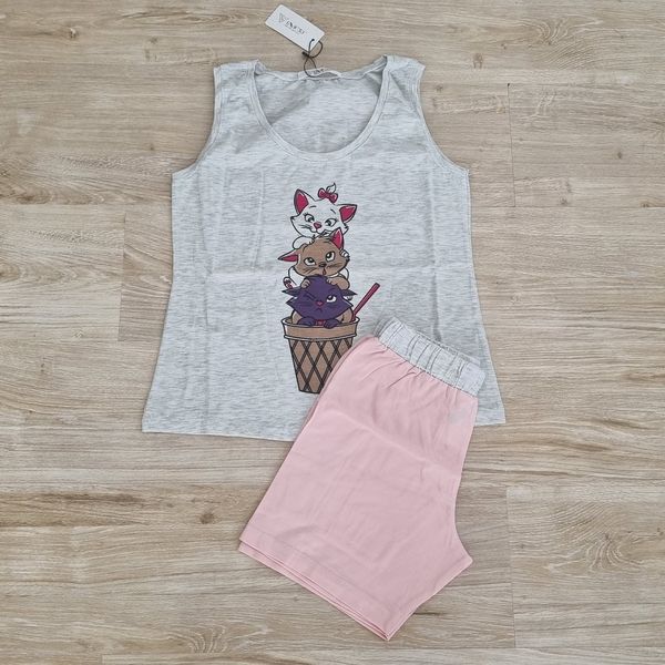 تاپ و شلوارک زنانه سایز لارج و ایکس لارج رنگی نخ پنبه