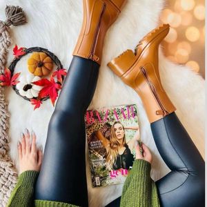 لگ شاین طرح چرم زنانه مشکی رنگ فری تا سایز 44