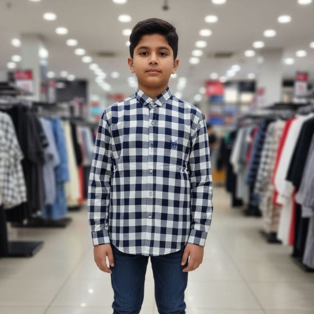 مشخصات پیراهن پسرانه چهارخانه نخ پنبه‌ای | استایل شیک، راحتی بی‌نظیر، رنگبندی