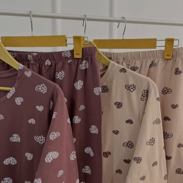 ست بلوز و شلوار زنانه قلب پلنگی