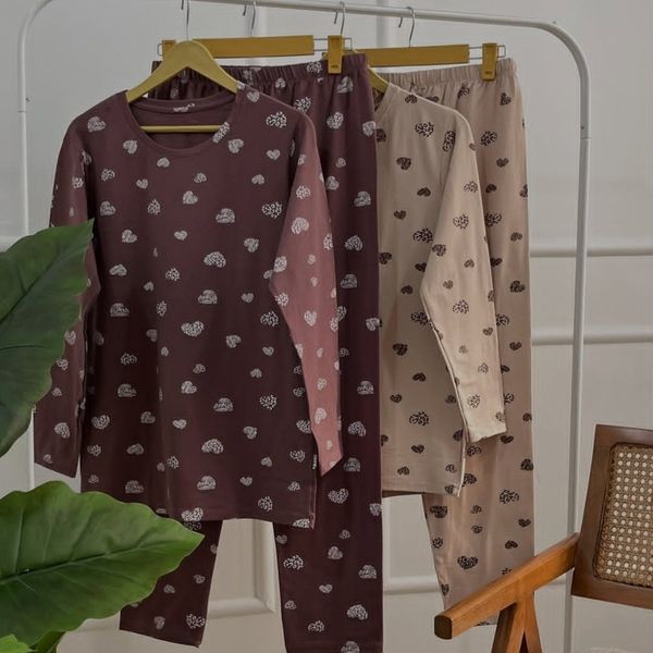 ست بلوز و شلوار زنانه قلب پلنگی