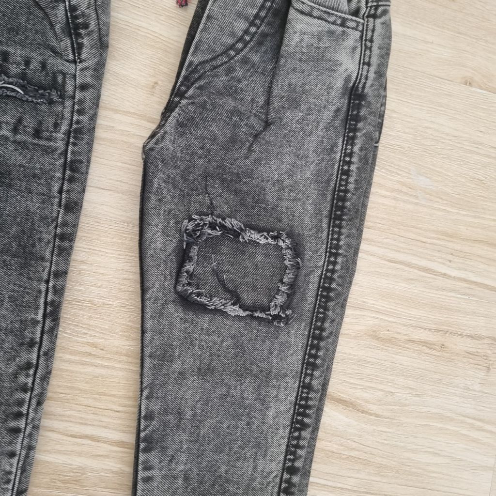 قیمت ارزان شلوار جین بچگانه رنگ ذغالی قد 50 ،55و 60