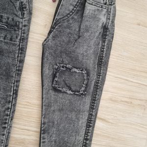 قیمت ارزان شلوار جین بچگانه رنگ ذغالی قد 50 ،55و 60