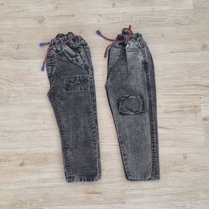 شلوار جین بچگانه رنگ ذغالی قد 50 ،55و 60