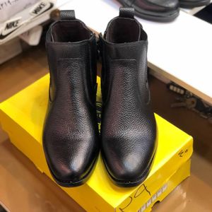 مشخصات کفش نیم بوت چرم مردانه مدل آلفردو مشکی