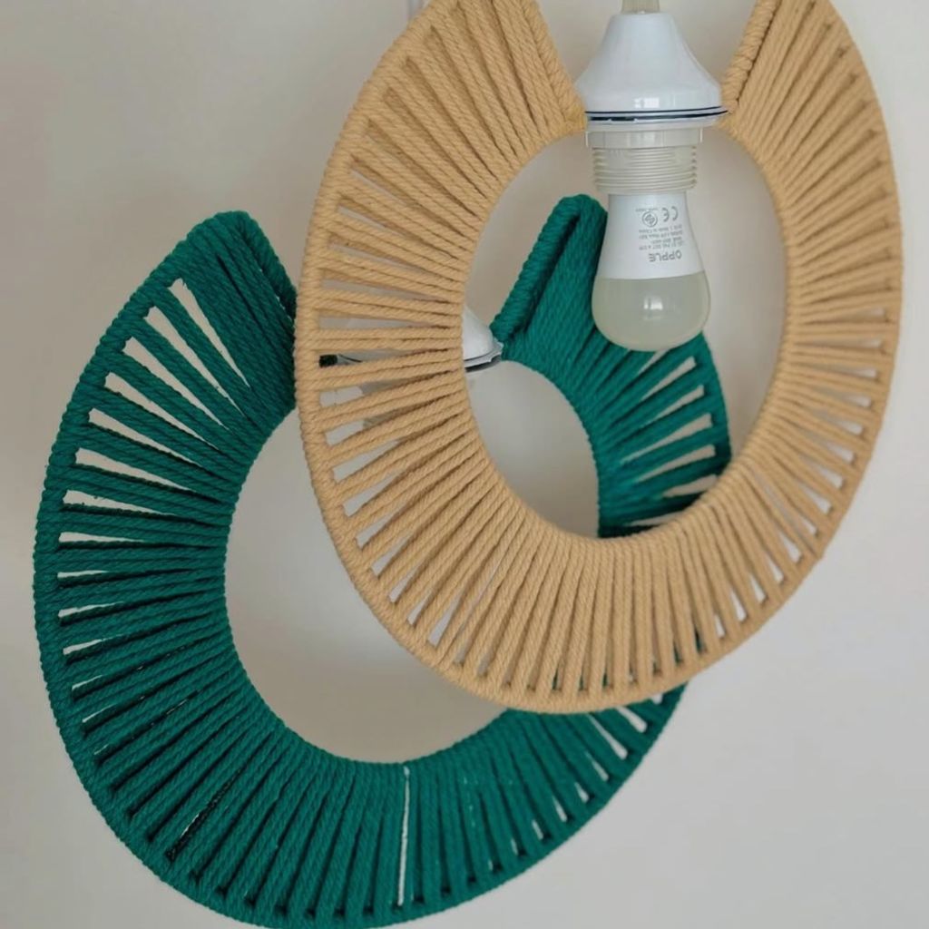 قیمت مینی لوستر مکرومه بافی مدل اوا