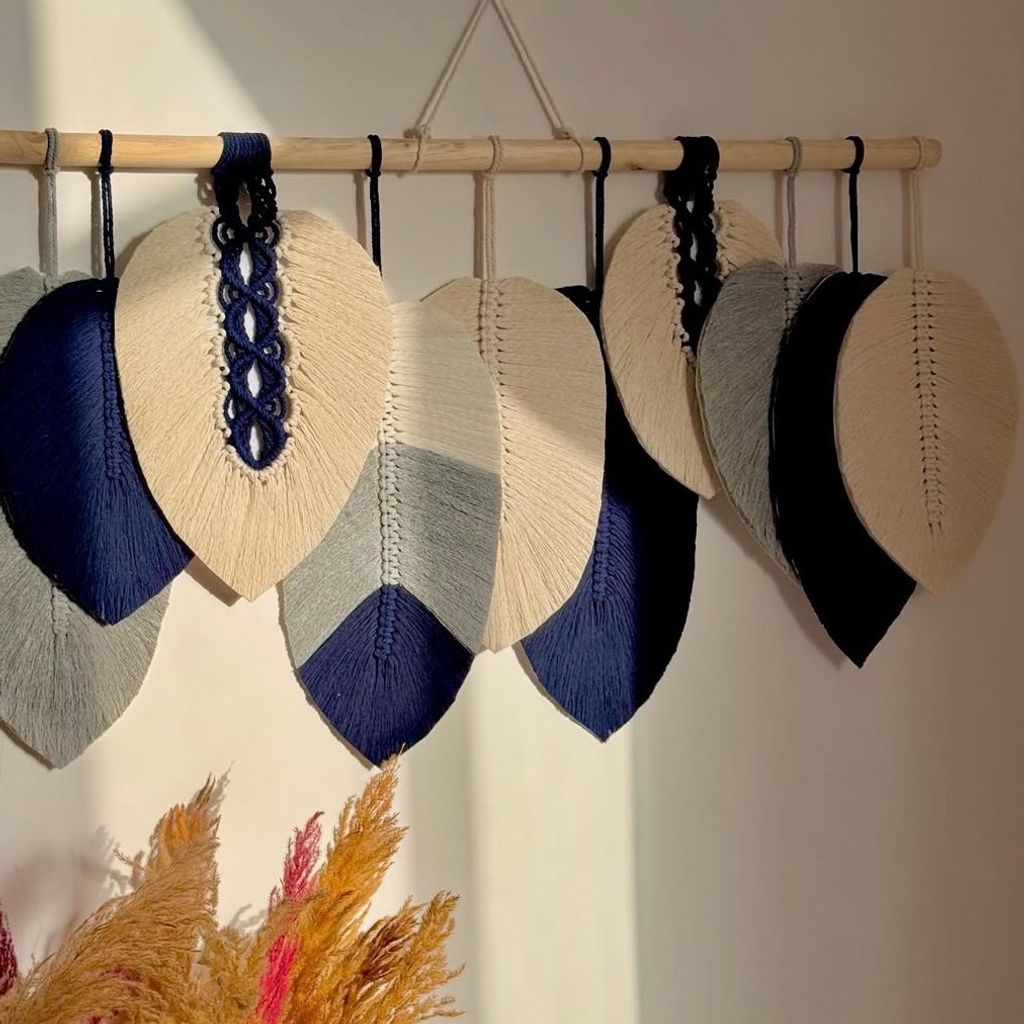 فروش اینترنتی دیوار کوب مکرومه بافی مدل رنگین