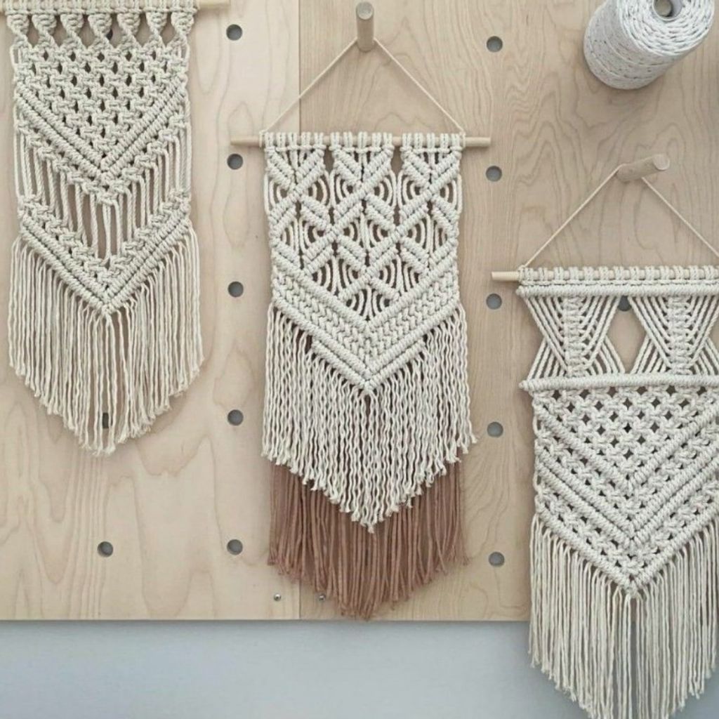 خرید انلاین مجموعه سه عددب دکوراتیو مکرومه بافی