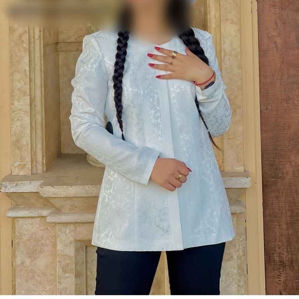 خرید انلاین کت زنانه مجلسی ژاکارد سفید