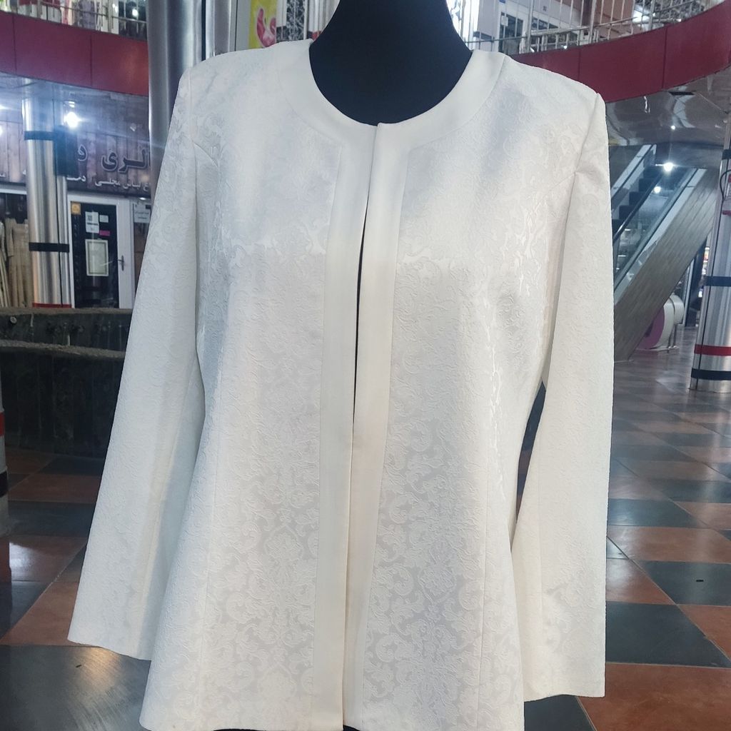 فروش اینترنتی کت زنانه مجلسی ژاکارد سفید