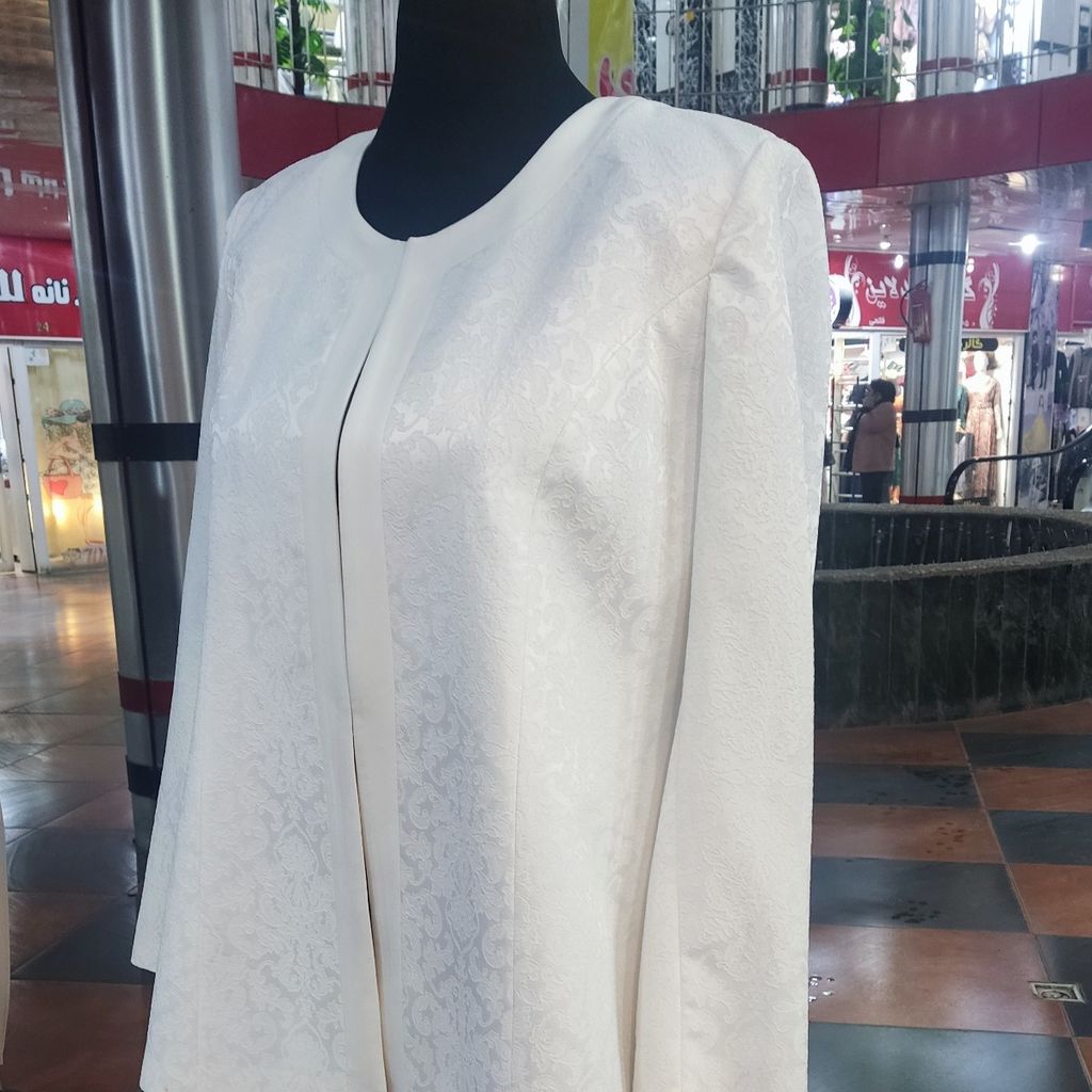 قیمت ارزان کت زنانه مجلسی ژاکارد سفید
