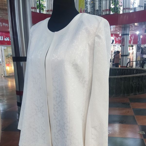 کت زنانه مجلسی ژاکارد سفید