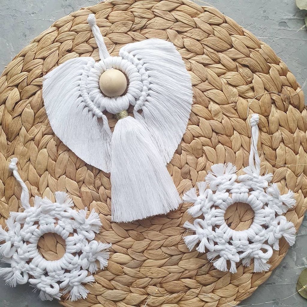 خرید اینترنتی ست فرشته مکرومه با دونه برفی