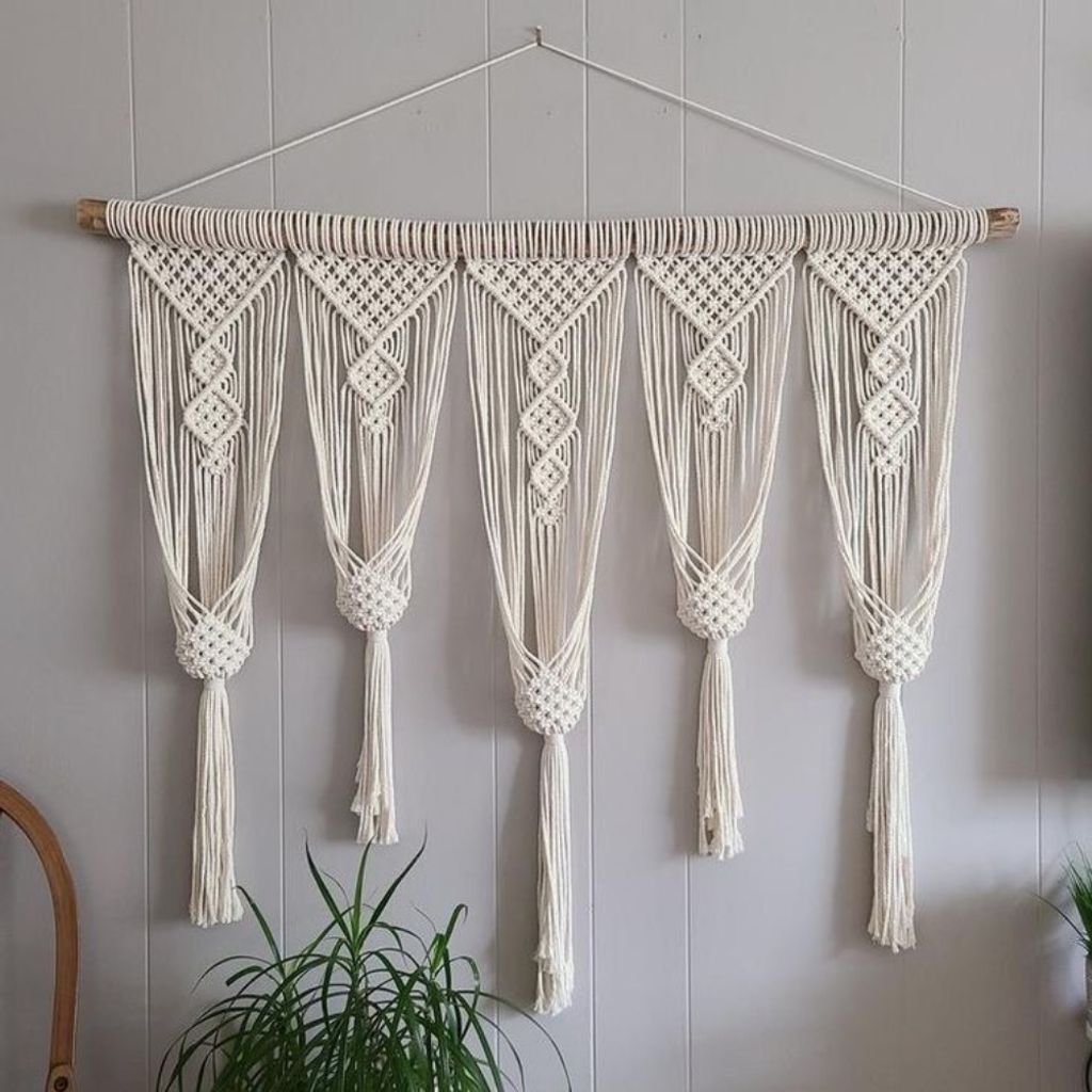 قیمت اویز گل مکرومه چند گلدانه رنگ دلخواه