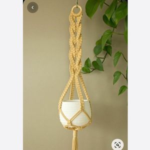 اویز گلدان مکرومه بافی لیمویی