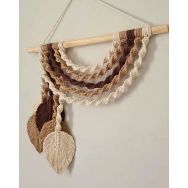 اویز رنگین کمونی مکرومه بافی طرح نرگس