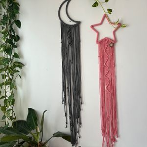 دیوارکوب اویز ماه و ستاره مکرومه ست