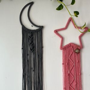 قیمت ارزان دیوارکوب اویز ماه و ستاره مکرومه ست