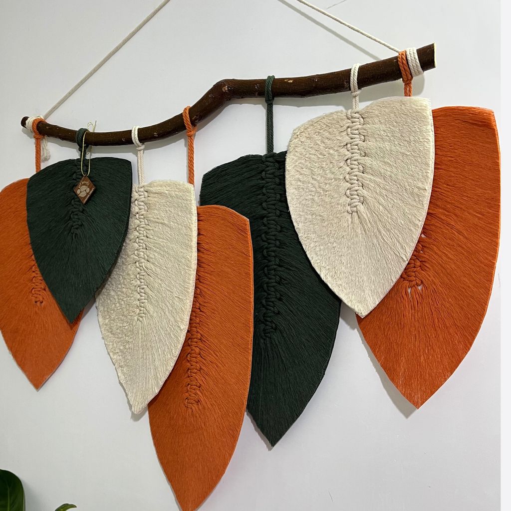 خرید اینترنتی دیواراویز برگ مکرومه بافی ترند ارت بیوتی 