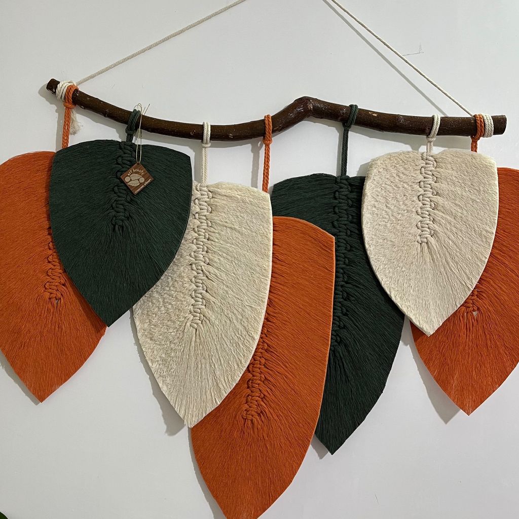 خرید اینترنتی دیواراویز برگ مکرومه بافی ترند ارت بیوتی 