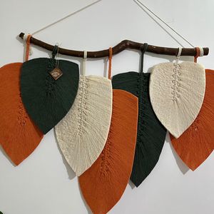 دیواراویز برگ مکرومه بافی ترند ارت بیوتی