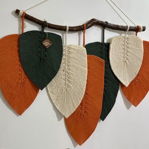 خرید اینترنتی دیواراویز برگ مکرومه بافی ترند ارت بیوتی 