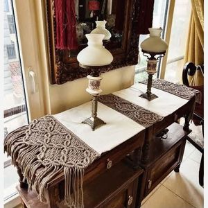 رانر مکرومه ترکیب با پارچه مدل گندم