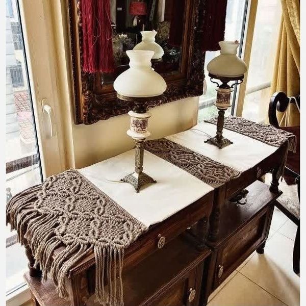 رانر مکرومه ترکیب با پارچه مدل گندم