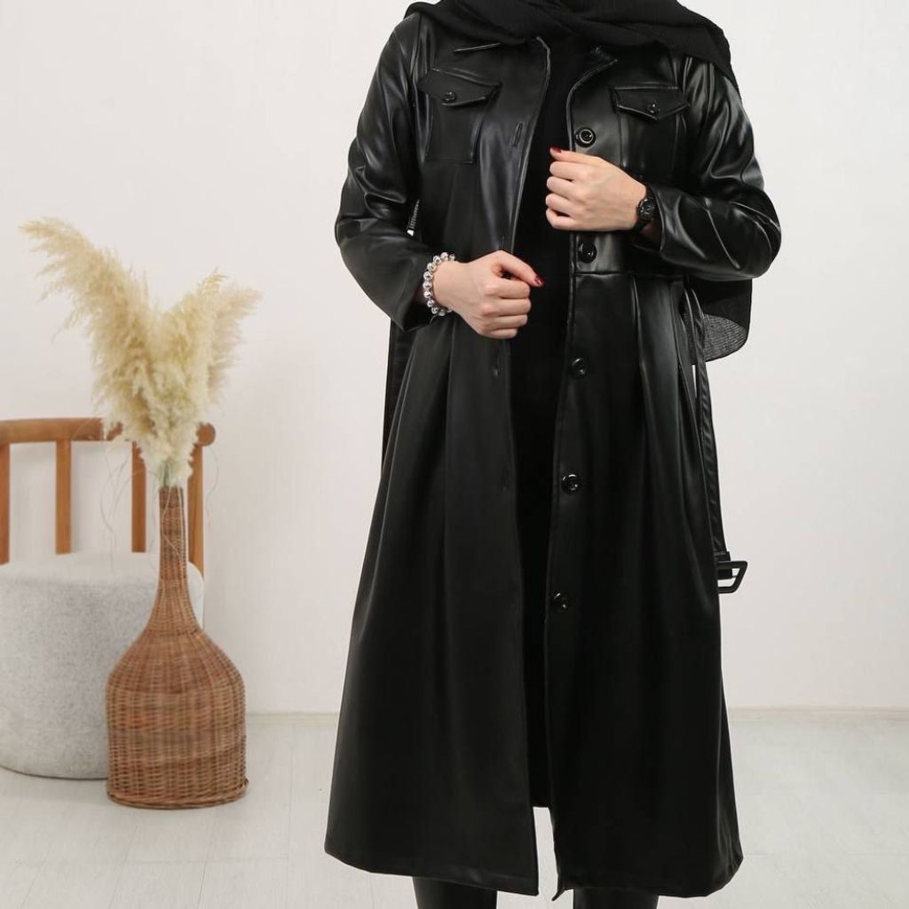 قیمت ارزان پالتوی چرم بلند با کیفیت