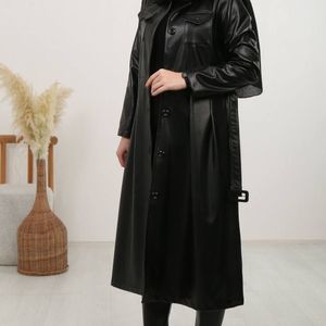 خرید آنلاین پالتوی چرم بلند با کیفیت